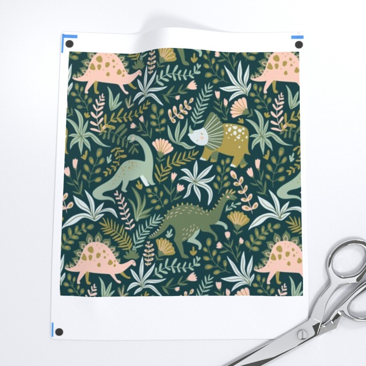 Botanical Dinosaurs Green Pink Animals Jurassic Kids Children Prehistoric Custom Pre-pasted Wallpaper by Spoonflower Pre-Pasted Wallpaper 2FT Wide